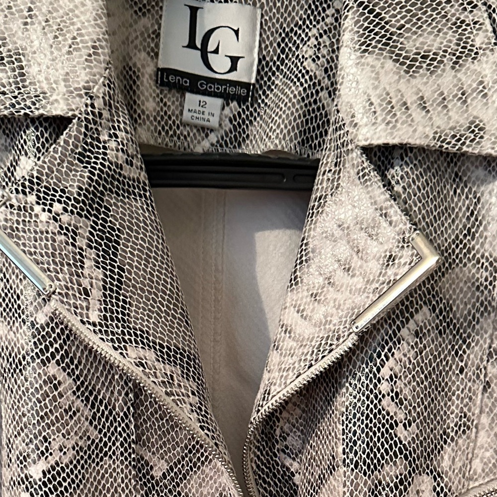 snake faux leather open front jacket metal in the front.new without tag.